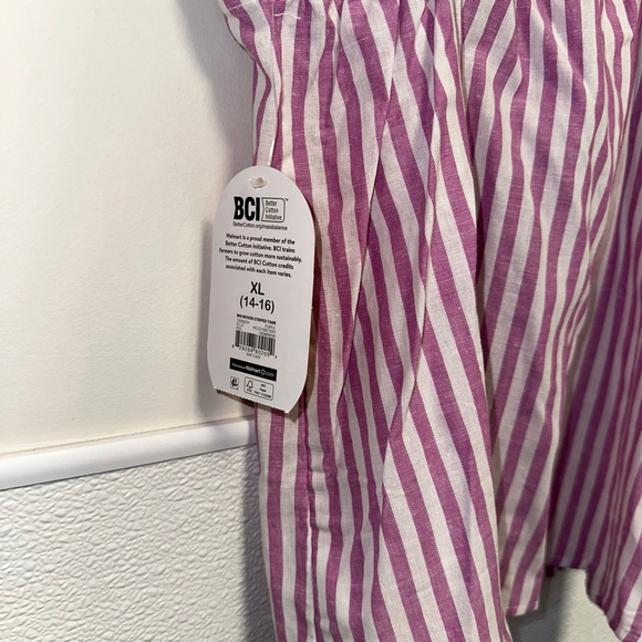 Girls Wonder Nation Purple Lavender White Striped Tank Top XL (14-16) NEW NWT - Picture 3 of 11